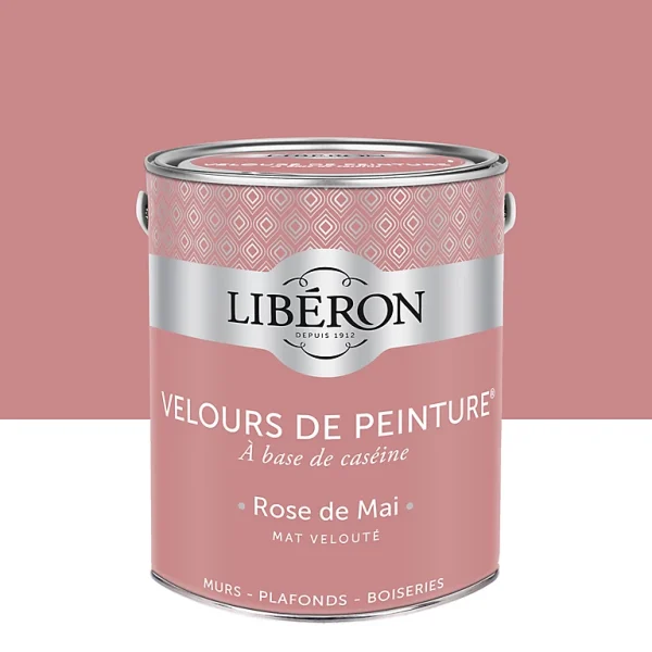 Castorama Peinture Murs, Plafonds Et Boiseries Velours De Peinture Rose De Mai Liberon 2,5L Pas Cher Magasin Soldes 1