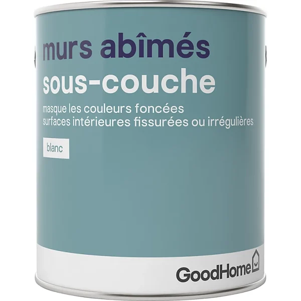 Top ventes Castorama Sous-couche Murs Abîmés GoodHome Blanc 2,5L 1